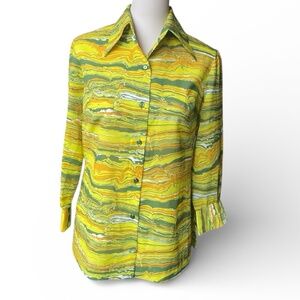 Vintage topographic print shirt